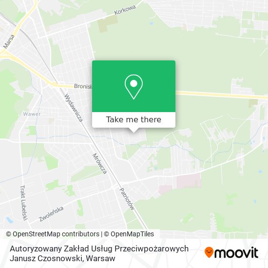 Autoryzowany Zakład Usług Przeciwpożarowych Janusz Czosnowski map