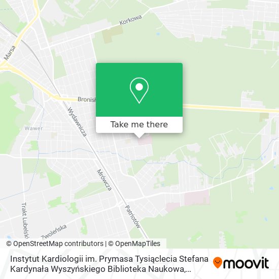 Instytut Kardiologii im. Prymasa Tysiąclecia Stefana Kardynała Wyszyńskiego Biblioteka Naukowa map