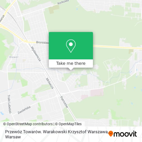 Карта Przewóz Towarów. Warakowski Krzysztof Warszawa