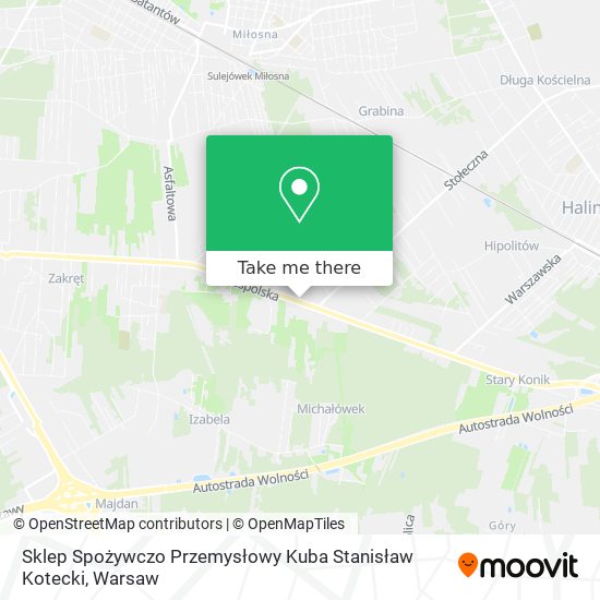 Sklep Spożywczo Przemysłowy Kuba Stanisław Kotecki map