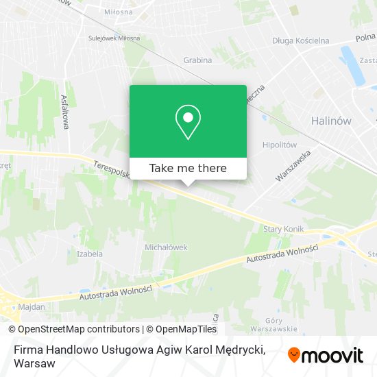 Firma Handlowo Usługowa Agiw Karol Mędrycki map