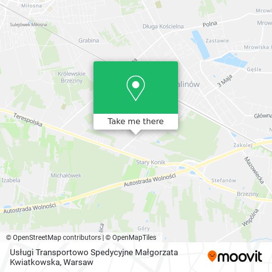 Usługi Transportowo Spedycyjne Małgorzata Kwiatkowska map