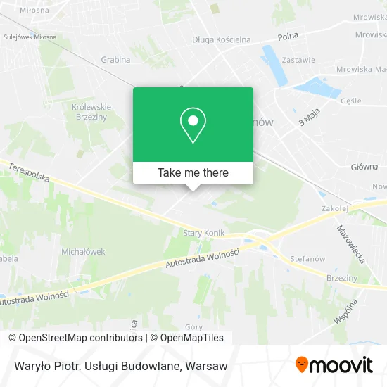 Waryło Piotr. Usługi Budowlane map