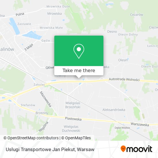 Usługi Transportowe Jan Piekut map