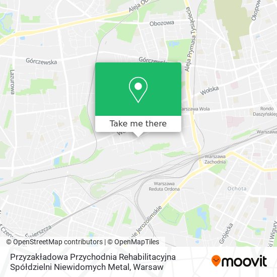 Przyzakładowa Przychodnia Rehabilitacyjna Spółdzielni Niewidomych Metal map