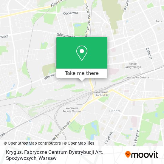 Krygus. Fabryczne Centrum Dystrybucji Art. Spożywczych map