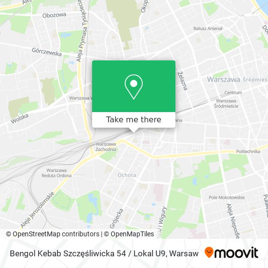 Bengol Kebab Szczęśliwicka 54 / Lokal U9 map