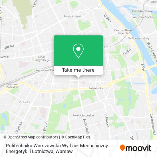 Politechnika Warszawska Wydział Mechaniczny Energetyki i Lotnictwa map