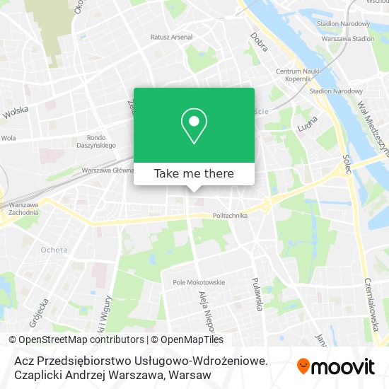 Acz Przedsiębiorstwo Usługowo-Wdrożeniowe. Czaplicki Andrzej Warszawa map