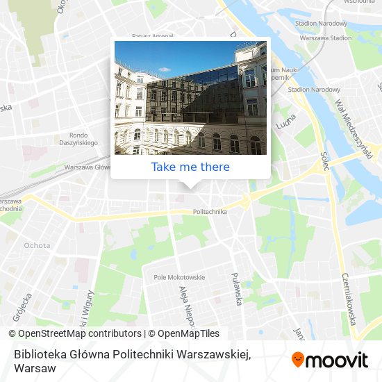 Biblioteka Główna Politechniki Warszawskiej map