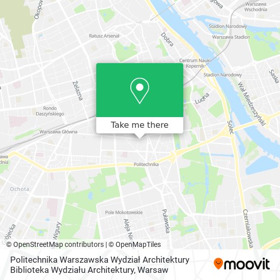 Politechnika Warszawska Wydział Architektury Biblioteka Wydziału Architektury map