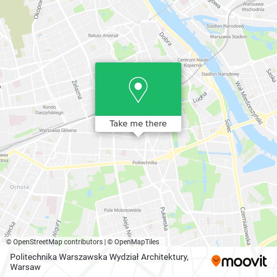 Карта Politechnika Warszawska Wydział Architektury