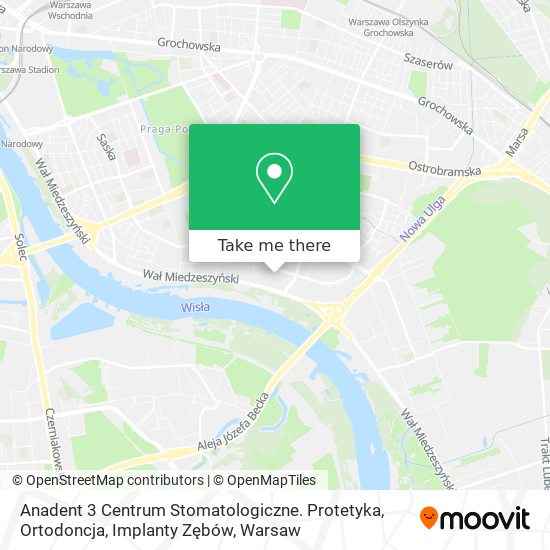 Карта Anadent 3 Centrum Stomatologiczne. Protetyka, Ortodoncja, Implanty Zębów