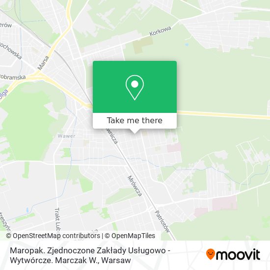 Maropak. Zjednoczone Zakłady Usługowo - Wytwórcze. Marczak W. map