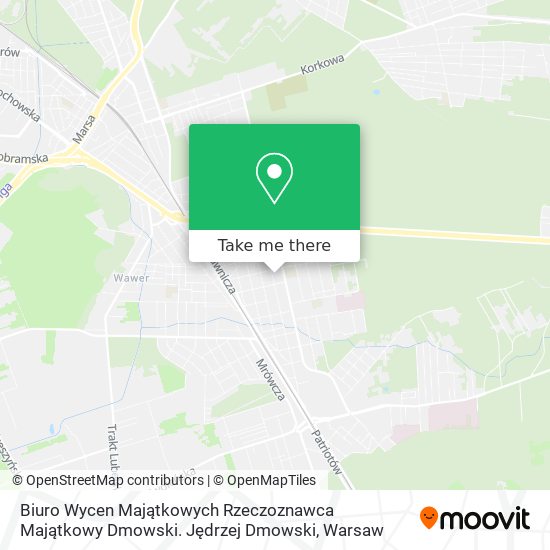 Biuro Wycen Majątkowych Rzeczoznawca Majątkowy Dmowski. Jędrzej Dmowski map