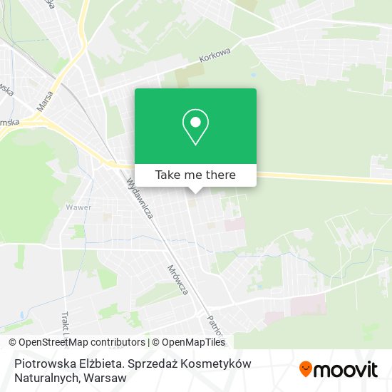 Piotrowska Elżbieta. Sprzedaż Kosmetyków Naturalnych map