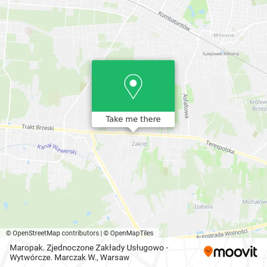 Карта Maropak. Zjednoczone Zakłady Usługowo - Wytwórcze. Marczak W.