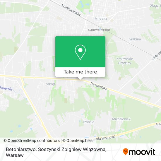 Betoniarstwo. Soszyński Zbigniew Wiązowna map