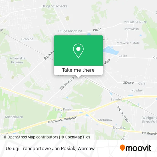 Карта Usługi Transportowe Jan Rosiak