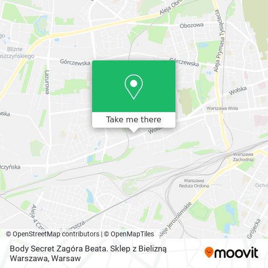 Body Secret Zagóra Beata. Sklep z Bielizną Warszawa map