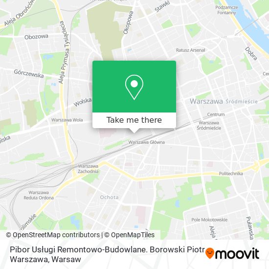 Pibor Usługi Remontowo-Budowlane. Borowski Piotr Warszawa map