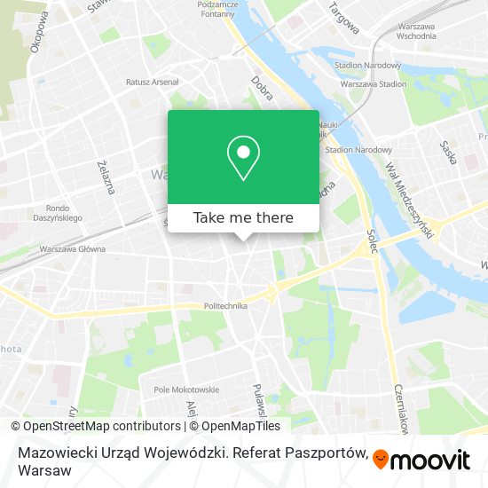 Mazowiecki Urząd Wojewódzki. Referat Paszportów map