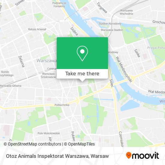 Otoz Animals Inspektorat Warszawa map