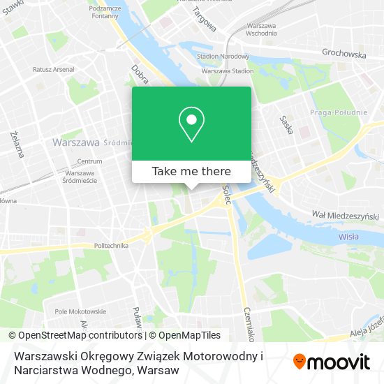 Warszawski Okręgowy Związek Motorowodny i Narciarstwa Wodnego map