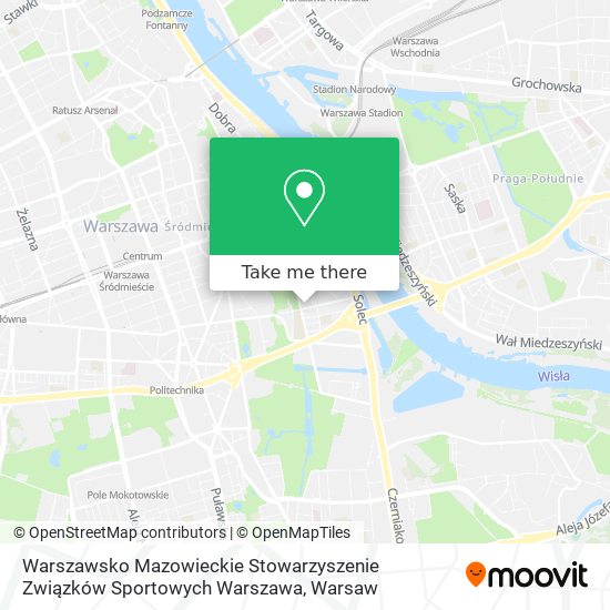 Warszawsko Mazowieckie Stowarzyszenie Związków Sportowych Warszawa map