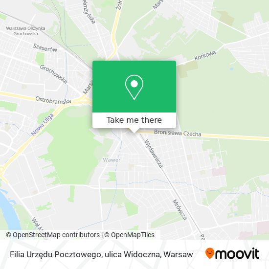 Filia Urzędu Pocztowego, ulica Widoczna map