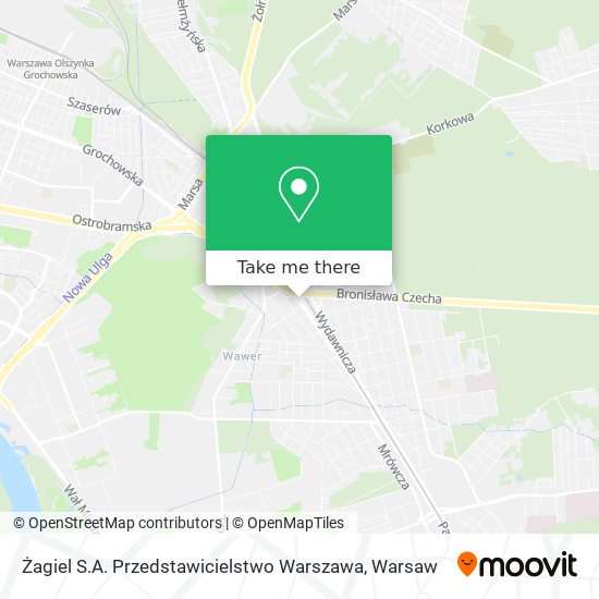 Карта Żagiel S.A. Przedstawicielstwo Warszawa