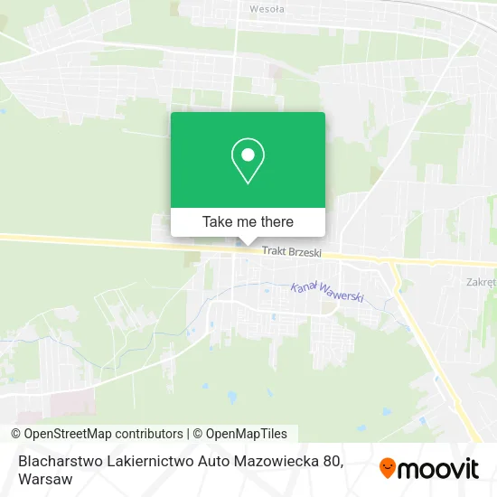 Blacharstwo Lakiernictwo Auto Mazowiecka 80 map