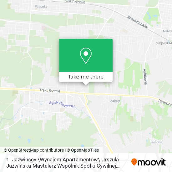 1. Jaźwińscy \Wynajem Apartamentów\ Urszula Jaźwińska-Mastalerz Wspólnik Spółki Cywilnej map