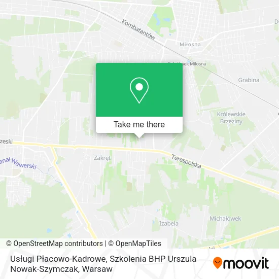 Usługi Płacowo-Kadrowe, Szkolenia BHP Urszula Nowak-Szymczak map