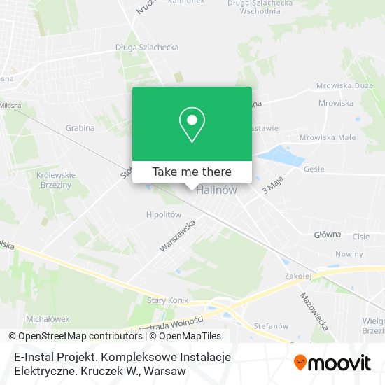 E-Instal Projekt. Kompleksowe Instalacje Elektryczne. Kruczek W. map