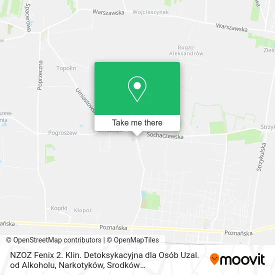NZOZ Fenix 2. Klin. Detoksykacyjna dla Osób Uzal. od Alkoholu, Narkotyków, Srodków Psychoaktywnych map