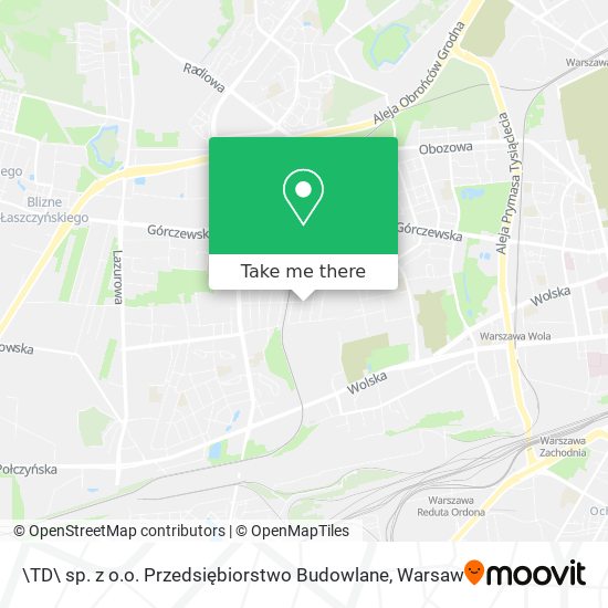 \TD\ sp. z o.o. Przedsiębiorstwo Budowlane map