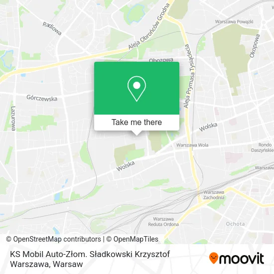 Карта KS Mobil Auto-Złom. Sładkowski Krzysztof Warszawa