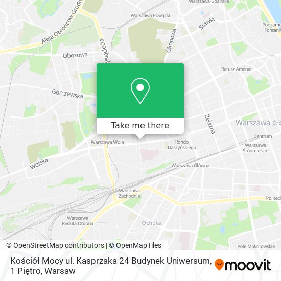 Kościół Mocy ul. Kasprzaka 24 Budynek Uniwersum, 1 Piętro map