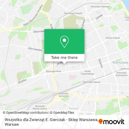 Wszystko dla Zwierząt E. Gierczak - Sklep Warszawa map