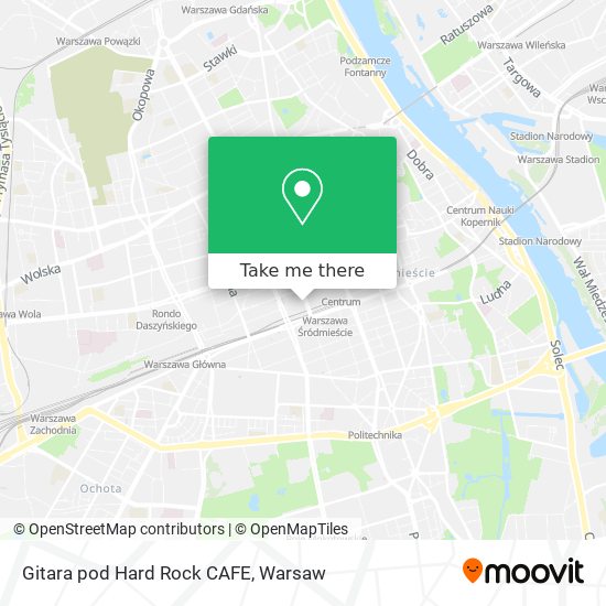 Gitara pod Hard Rock CAFE map