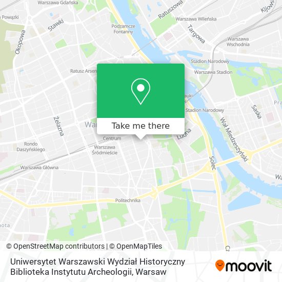 Uniwersytet Warszawski Wydział Historyczny Biblioteka Instytutu Archeologii map