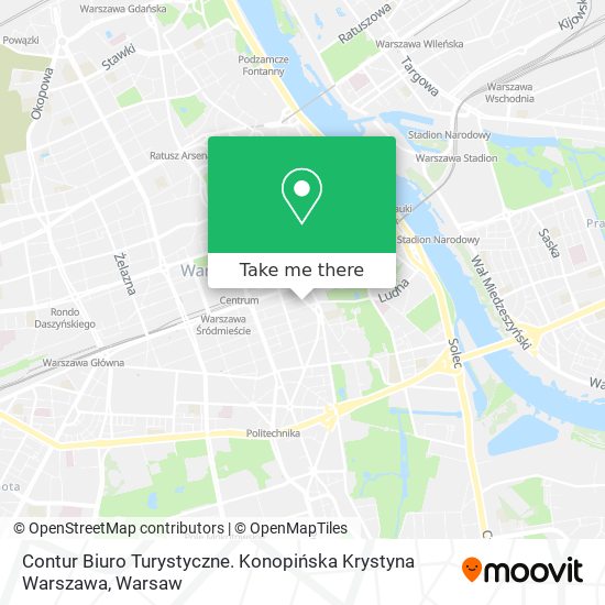 Карта Contur Biuro Turystyczne. Konopińska Krystyna Warszawa