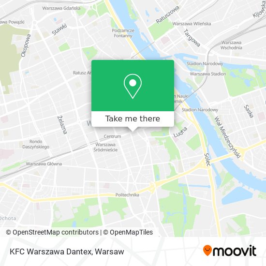 KFC Warszawa Dantex map