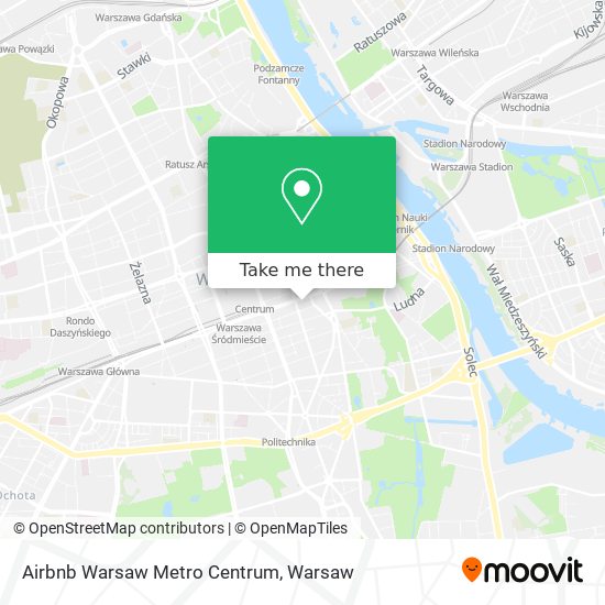 Карта Airbnb Warsaw Metro Centrum