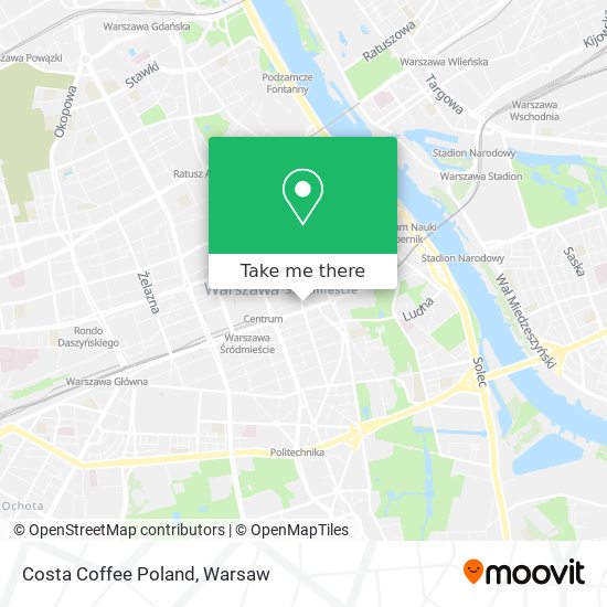 Costa Coffee Poland map