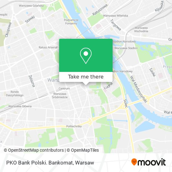 PKO Bank Polski. Bankomat map