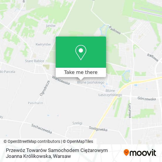 Przewóz Towarów Samochodem Ciężarowym Joanna Królikowska map