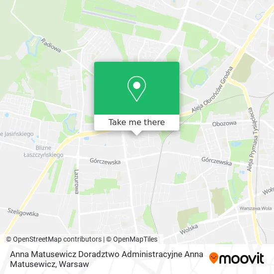 Карта Anna Matusewicz Doradztwo Administracyjne Anna Matusewicz