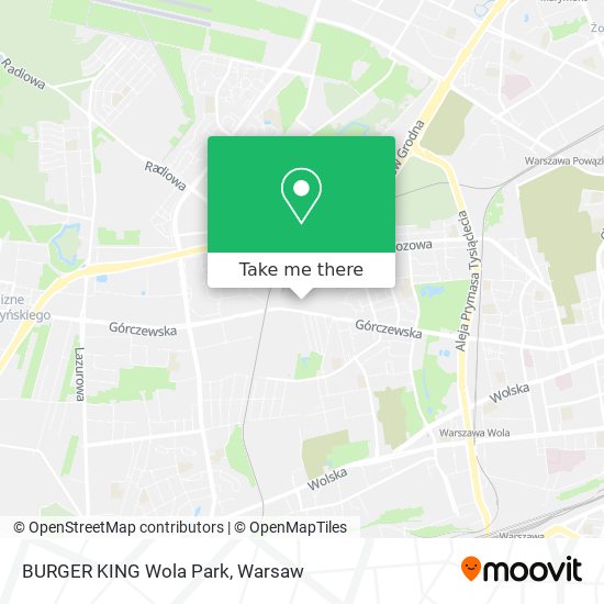 BURGER KING Wola Park map